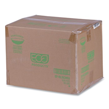 Eco-Products EP-BL16CNFA 16 oz. Vanguard Renewable and Compostable Sugarcane Bowls - White (800/Carton)