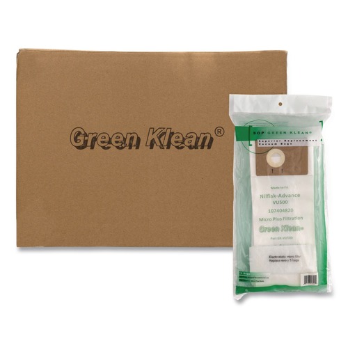 Bags and Filters | Green Klean GK-VU500 Fits Advance VU500 Replacement Vacuum Bags (10/Carton) image number 0