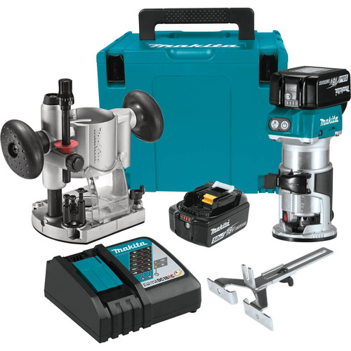 Compact Routers | Makita XTR01T7 18V LXT 5.0 Ah Cordless Lithium-Ion Brushless Compact Router Kit image number 0
