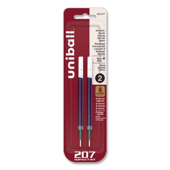 uni-ball 207 Impact RT Gel Bold 1 mm Conical Tip Pen Refills - Blue Ink (2/Pack)