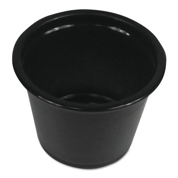 Boardwalk BWKPRTN1BL 1 oz. Polypropylene Souffle/Portion Cups - Black (20-Piece/Sleeve 125-Sleeve/Carton)