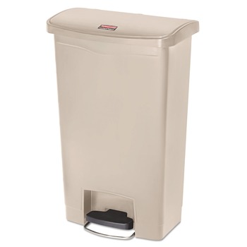 Rubbermaid Commercial Streamline 13-Gallon Resin Front Step Style Step-On Container - Beige