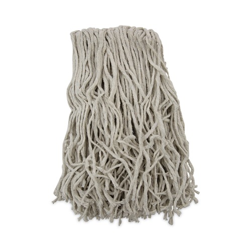 Mops | Boardwalk BWKCM20020 20 oz. Cut-End Banded Cotton Mop Heads - White (12/Carton) image number 0