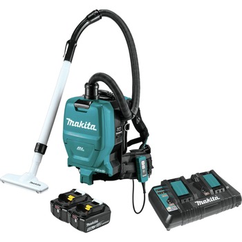 Factory Reconditioned Makita 36V (18V X2) LXT Brushless Lithium-Ion 1/2 Gallon Cordless HEPA Filter Backpack Dry Dust Extractor/Vacuum Kit with 2 Batteries (5 Ah)