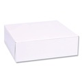 Food Trays, Containers, and Lids | SCT 1533 8 in. x 2.5 in. x 8 in. Standard Paper One-Piece Non-Window Bakery Boxes - White (250/Bundle) image number 0