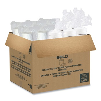 SOLO KHSB8A-2050 8 oz Flexstyle Double Poly Paper Food Combo Packs - White (250/Carton)