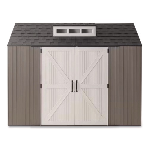 Office Furniture & Lighting | Rubbermaid 2145548 Storage Shed 337 cu ft 7 ft x 10 ft x 8 ft Brown image number 0