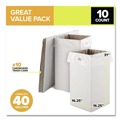 Trash & Waste Bins | Gritt Commercial GRI52040G10 40 Gallon Corrugated Cardboard Trash Can and Recycling Container, White, 10/Carton image number 3