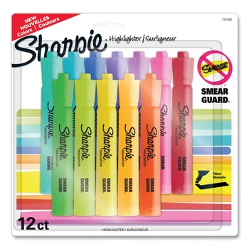Sharpie Chisel Tip Tank Style Highlighters - Assorted Ink Colors/Assorted Barrel Colors (12/Pack)