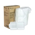 Food Service | Pactiv Corp. YHLW08010000 SmartLock 8 in. x 8 in. x 3 in. Medium Foam Hinged Lid Container - White (150/Carton) image number 0