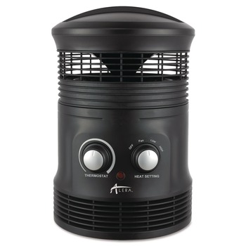 Alera 750W 8 in. x 8 in. x 12 in. 360-Degree Circular Fan Forced Heater - Black