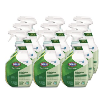Clorox 60213CT Clorox Pro EcoClean 32 oz. Spray Bottle Disinfecting Cleaner - Unscented (9/Carton)