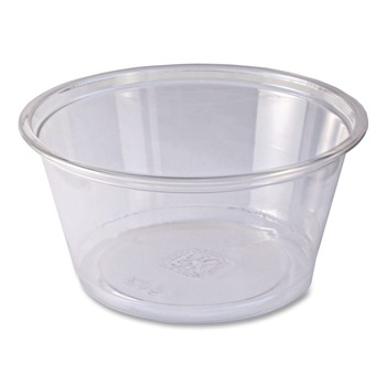 Pactiv Evergreen Recycleware 3.6 in. x 2.6 in. x 1.8 in. 5 oz Plastic Deli Containers - Clear (1000/Carton)