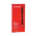Office Jansan | Universal UNV15510 1 mm Black Barrel Retractable Ballpoint Pens - Medium, Black (1 Dozen) image number 0