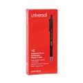  | Universal UNV15510 1 mm Black Barrel Retractable Ballpoint Pens - Medium, Black (1 Dozen) image number 0