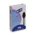 Cutlery | Dixie TM507 Heavy Mediumweight Plastic Cutlery Teaspoons - Black (100/Box) image number 0