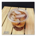 Food Service | Boardwalk BWKPET912STRAWPK 9 oz. to 12 oz. Crystal-Clear Cold Cup Straw-Slot Lids - Clear (100/Pack) image number 9