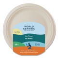Bowls and Plates | World Centric PLRT-SC-U10 10 in. Diameter Fiber Plates - Natural (20/Pack) image number 0