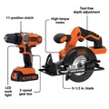 Clearance Center | Black & Decker BDCD220CS 20V MAX POWERCONNECT Lithium-Ion Brushed Cordless Drill Driver and Circular Saw Combo Kit (1.5 Ah) image number 6