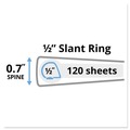 Office Jansan | Avery 17002 11 in. x 8.5 in. 0.5 in. Capacity 3-Rings Durable View Binder with DuraHinge and Slant Rings - White image number 4