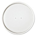 Food Trays, Containers, and Lids | SOLO CH32A-4000 4.6 in. Diameter x 0.7 in. H Vented Paper Lids for 32 oz. Food Containers - White (500/Carton) image number 0