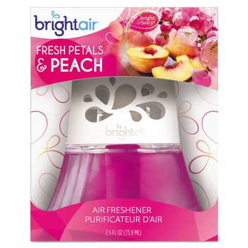 BRIGHT Air BRI 900134 Scented Oil Air Freshener Diffuser, Fresh Petals And Peach, Pink, 2.5 Oz, 6/carton