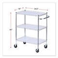 Alera ALESW333018SR 34.5 in. x 18 in. x 40 in. 600 lbs. Capacity 3-Shelf Wire Cart with Liners - Silver image number 1