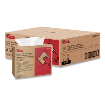 Cascades PRO 9.75 in. x 16.75 in. 4-Ply Tuff-Job Scrim Reinforced Wipers - White (6 Boxes/Carton)