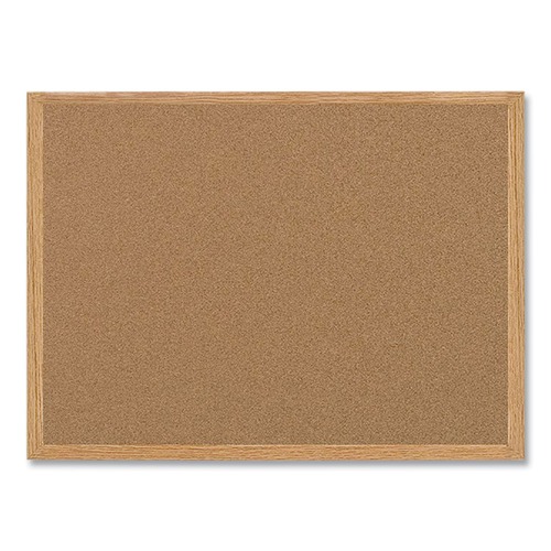 Office Jansan | MasterVision SB0420001233 36 in. x 24 in. Wood Frame Earth Cork Board - Tan/Oak image number 0