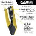 Electrical Crimpers | Klein Tools VDV226-005 Compact Data Cable Crimper for Pass-Thru RJ45 Connectors image number 4