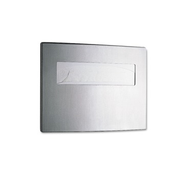Bobrick 15.75 in. x 2.25 in. x 11.25 in. Stainless Steel Toilet Seat Cover Dispenser - Satin Finish