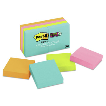 Post-it Notes Super Sticky 622-8SSMIA 2 in. x 2 in. Pads - Supernova Neon Collection Colors (8/Pack)