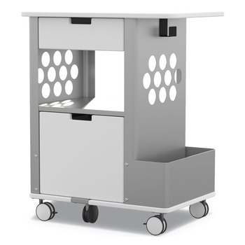 OFFICE CARTS AND STANDS | Safco 5202WH 150 lbs. Capacity 28 in. x 20 in. x 33.5 in. Mobile Storage Cart - White