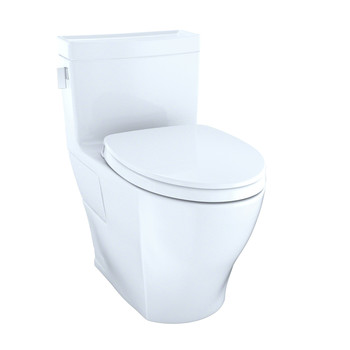 TOTO 1-Piece Legato CEFIONTECT WASHLETplus 1.28 GPF Elongated Universal Height Skirted Toilet - Cotton White