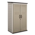 Office Furniture & Lighting | Rubbermaid FG5L3000SDONX Vertical Storage Shed 53 cu ft 2.5 ft x 4 ft x 7 ft Sandstone/Faint Maple image number 0
