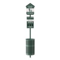 Trash & Waste Bins | Furloo FLO1RSG Pet Waste Station with Roll Bag Locking Dispenser, 11.5 Gallon Round Lidded Trash Can, Pole, and Glow-in-the-Dark Sign image number 3