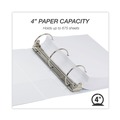 Office Jansan | Samsill 18997 11 in. x 8.5 in. 3 Rings 4 in. Capacity Earth's Choice Plant-Based Round Ring View Binder - White image number 1