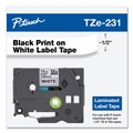  | Brother P-Touch TZE231 0.47 in. x 26.2 ft. TZE Standard Adhesive Laminated Labeling Tape - Black on White image number 1