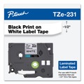 Office Jansan | Brother P-Touch TZE231G 0.47 in. x 26.2 ft. TZE Standard Adhesive Laminated Labeling Tape - Black on White image number 1