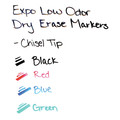 Customer Appreciation Sale - Save up to $60 off | EXPO 80074 Low Odor Dry Erase Marker, Chisel Tip, Basic Assorted (4/Set) image number 2