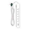 Office Electronics & Batteries | GoGreen Power GG-1662USBC 6 ft. Cord 450 Joules 6 AC Outlets/3 USB Ports Surge Protector with USB - White image number 0