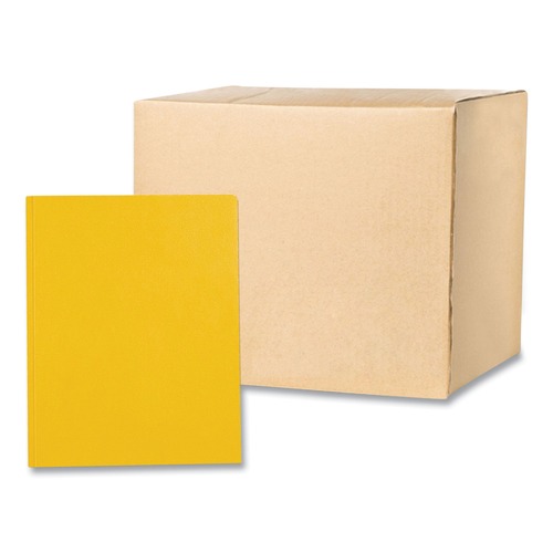 File Folders | Roaring Spring 54125 Accommodates (100) 11 in. x 8.5 in. Sheets Pocket Folder with Prongs - Yellow (250/Carton) image number 0