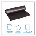 Cleaning & Janitorial Supplies | Boardwalk X6639SKKR01 33 in. x 39 in. 33 gal. 1.2 mil Recycled Low-Density Polyethylene Can Liners - Black (100/Carton) image number 3