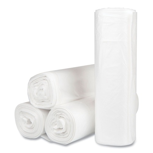 Trash Bags | Inteplast Group S404816N 45 gal. 16 microns 40 in. x 48 in. High-Density Interleaved Commercial Can Liners - Clear (25 Bags/Roll, 10 Rolls/Carton) image number 0