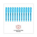 Office Jansan | Universal UNV08854 Chisel Tip Fluorescent Blue Ink Blue Barrel Pocket Highlighters (1 Dozen) image number 5