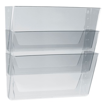 Storex 16 in. x 4 in. x 14 in. 3 Sections Wall Legal File - Clear (3/Pack)
