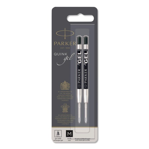 Back to School Sale! Save an additional 15%! | Parker 1950362 Parker Medium Conical Tip Retractable Gel Ink Roller Ball Pens Refill - Black Ink (2/Pack) image number 0