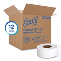 Cleaning & Janitorial Supplies | Scott 7223 Essential 3.55 in. x 2000 ft. Septic Safe JRT Jumbo Roll Bathroom Tissue - White (12 Rolls/Carton) image number 1