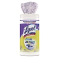 Hand Wipes | LYSOL Brand 19200-81700 7 in. x 7.5 in. 1-Ply Dual Action Disinfecting Wipes - Citrus, White/Purple (6 Canisters/Carton) image number 3
