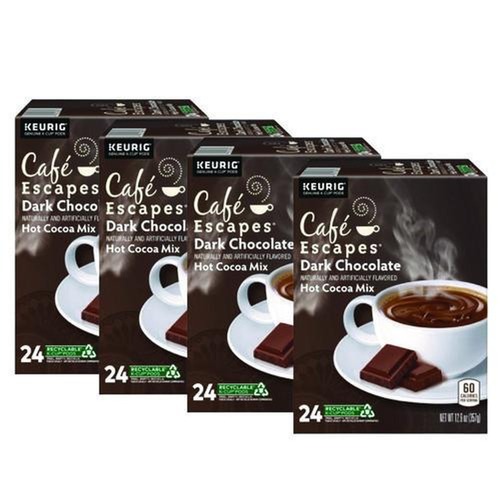 Cafe Escapes Dark Chocolate Hot Cocoa K-Cups (24/Box, 4 Boxes/Carton)